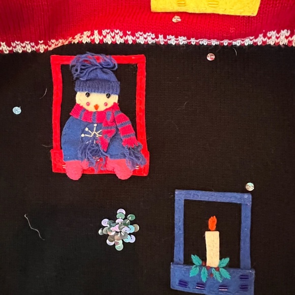 VINTAGE KAREN SCOTT CHRISTMAS SWEATER HOLIDAY CARDIGAN COTTAGE CORE LARGE RED - Picture 10 of 10